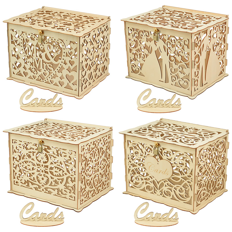 30X24X21cm DIY 결혼 선물 카드 상자 잠금  - Card Index Box 리뷰 및 가격